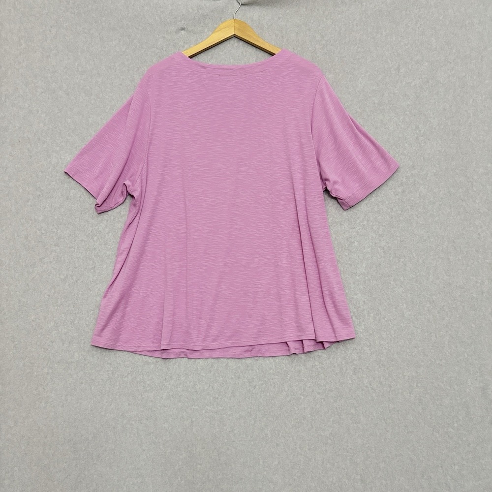 J Jill Pima Slub Elbow Sleeve Tee Sizes 2X Pink 100% Pima Cotton Top Casual - Picture 2 of 7